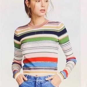 Veronica Beard Multicolor Palmas Striped Sweater Size Small
